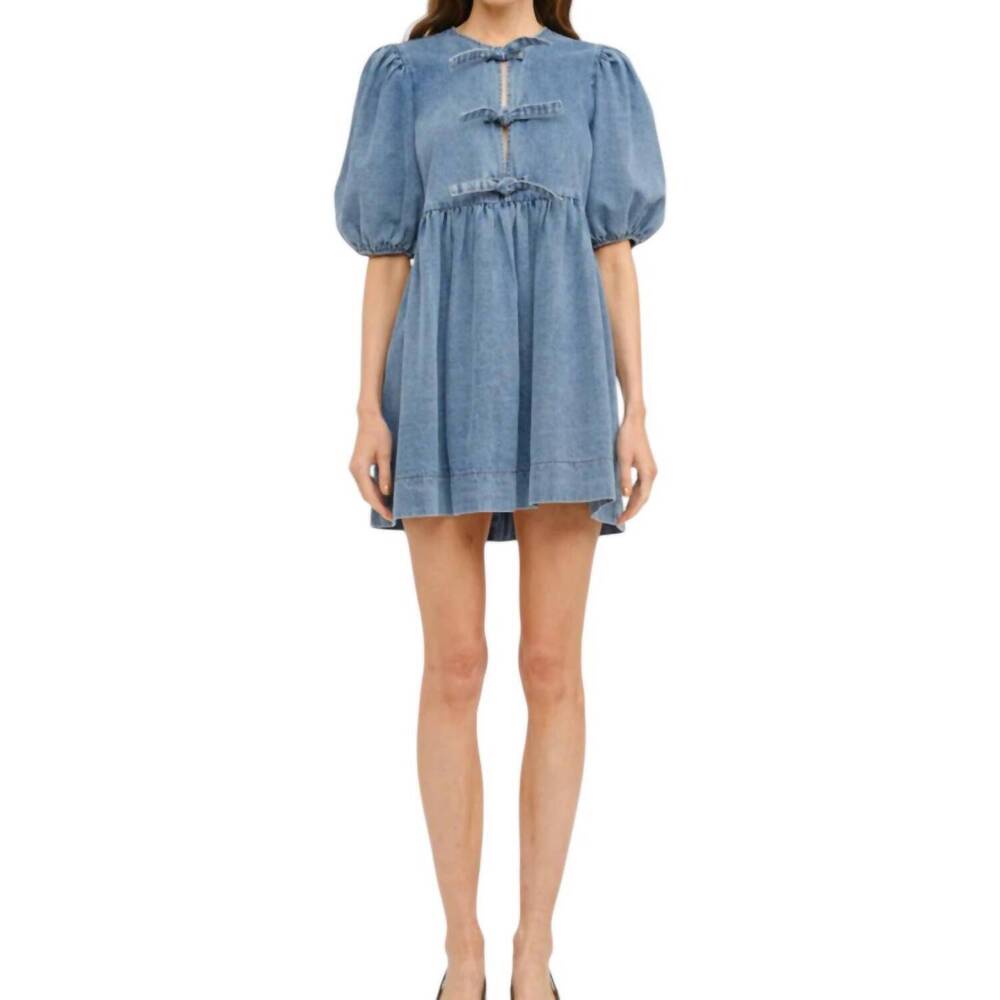 NEW SOPHIE THE LABEL arlo denim dress in light wash